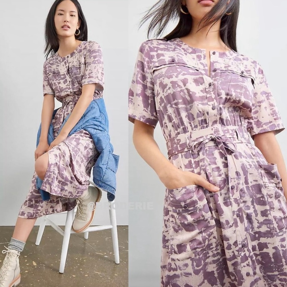 Anthropologie by Tiny Loreta Tie-Dye Midi Shirtdress size XS NWT